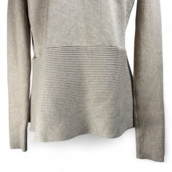 ROZ & ALI Woman Beige Cardigan Longsleeve Size Petite Medium Long Sleeve Opening - Picture 5 of 9